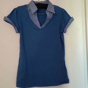 N.W.D blue Shirt with blouse collar